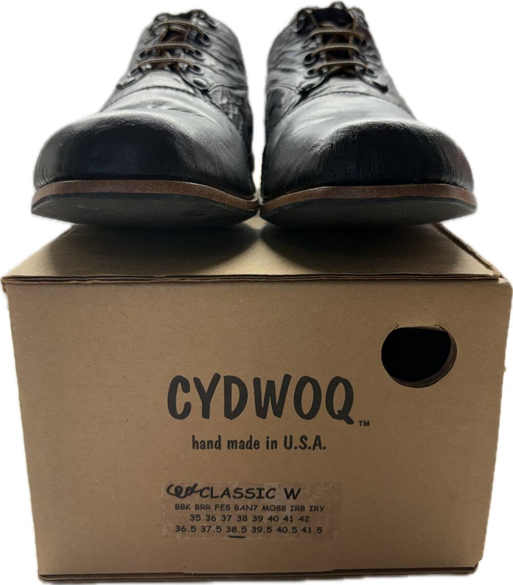 CYDWOQ Classic W Handmade Brown Leather Oxford Lace Up Shoes Woman US 8.5 (38.5)